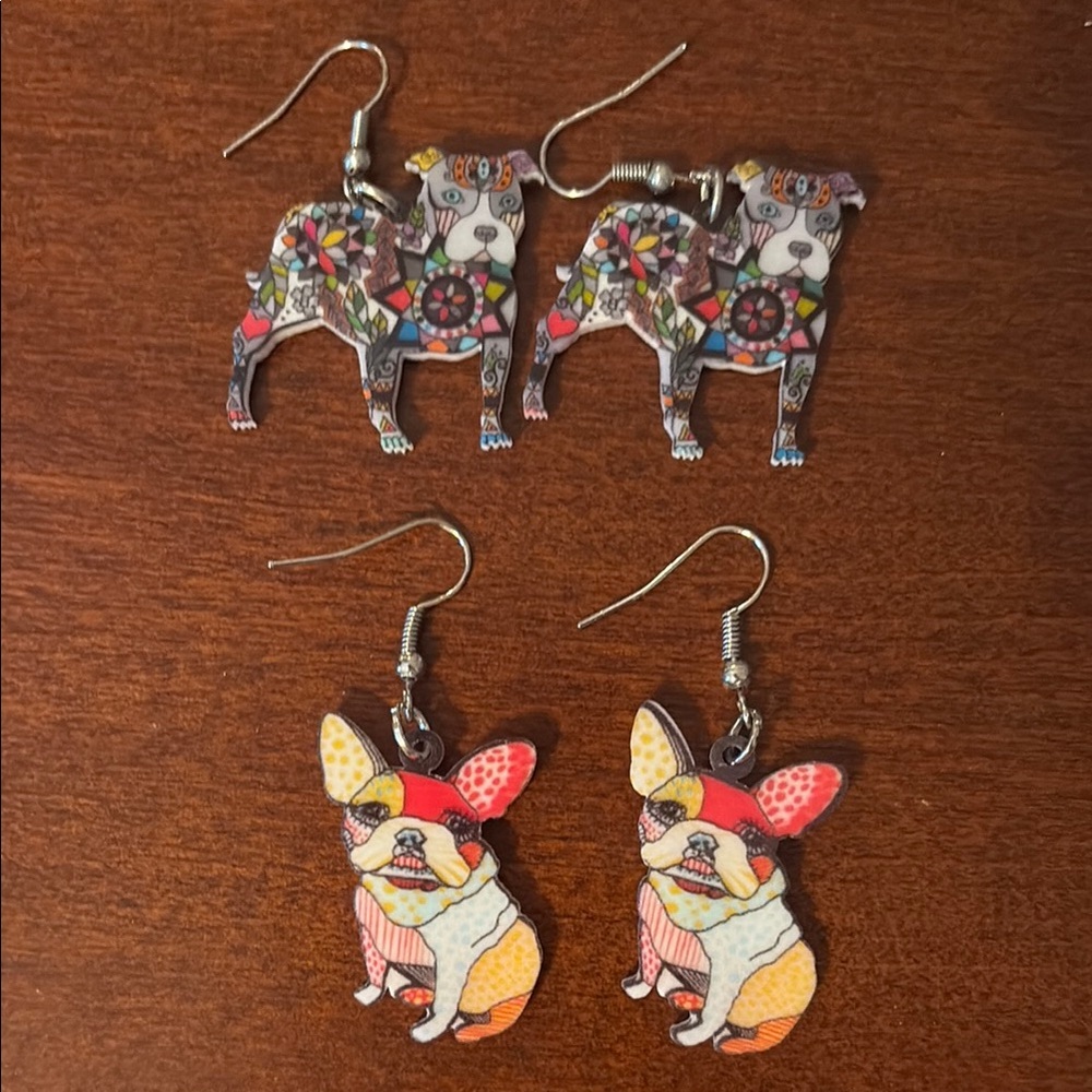 Colorful Dog Earrings Set